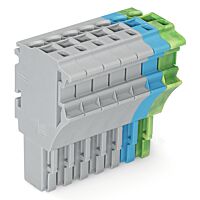 WAGO Svorka 2022-107/000-038 1vodičová pružinová Push-in CAGE CLAMP®, 4 mm², šedá/modrá/zelenožlutá