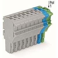 WAGO Svorka 2022-110/000-038 1vodičová pružinová Push-in CAGE CLAMP®, 4 mm², šedá/modrá/zelenožlutá