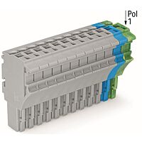 WAGO Svorka 2022-114/000-038 1vodičová pružinová Push-in CAGE CLAMP®, 4 mm², šedá/modrá/zelenožlutá