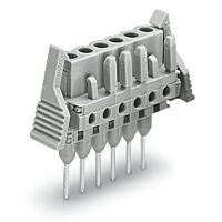 WAGO Konektor 232-135/005-000/039-000 (zásuvka) pro řadové svorky Kolíky 0,6 × 1 mm Rovné provedení, šedá