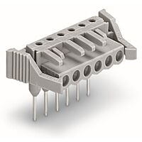 WAGO Konektor 232-232/005-000/039-000 (zásuvka) pro řadové svorky Kolíky 0,6 × 1 mm Úhlové provedení, šedá