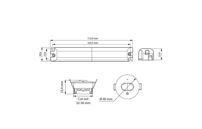 MCLED Svítidlo INSERT C corridor 1W 130lm 6000K 1,5Ah/3h nouzové zapuštěné IP20