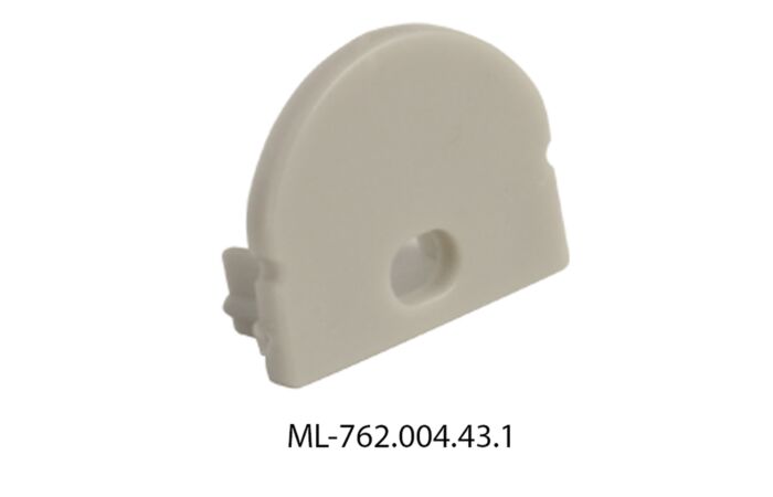 MCLED Koncovka pro PR s otvorem stříbrná