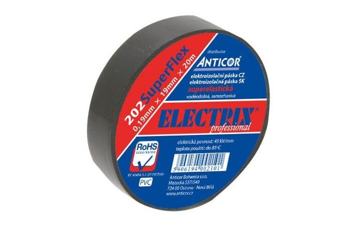 ANTICOR Páska izolační 19/20m PVC černá PROFI