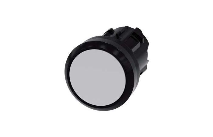 SIEMENS Tlačítko, 22 mm, kulaté, plast, šedé, knoflík stiskací