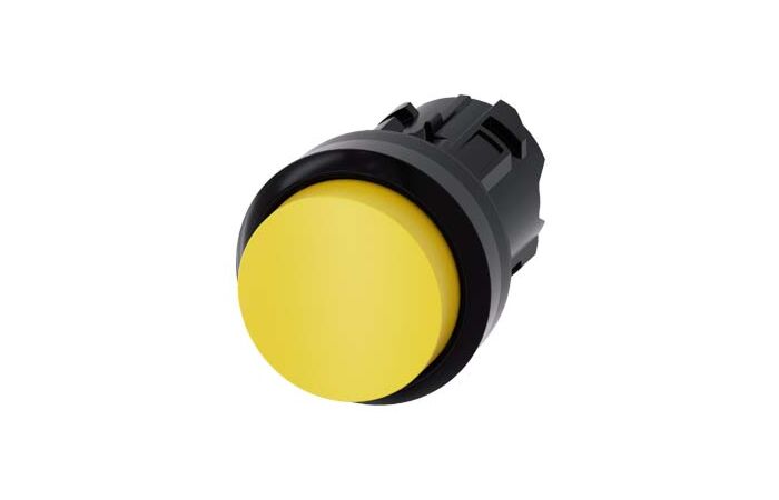 SIEMENS Tlačítko, 22 mm, kulaté, plast, žluté, knoflík stiskací