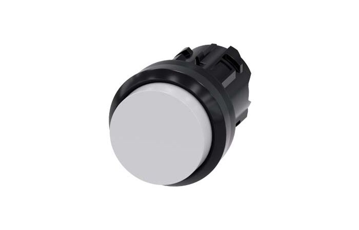 SIEMENS Tlačítko, 22 mm, kulaté, plast, bílé, knoflík stiskací