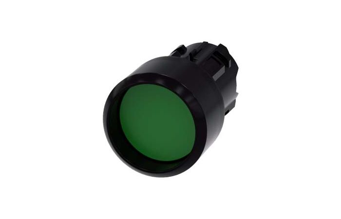 SIEMENS Tlačítko, 22 mm, kulaté, plast, zelené, čelní kroužek