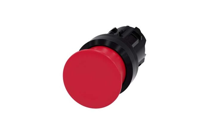 SIEMENS Tlačítko hřibové, 22 mm, kulaté, plast, červená, 30 mm