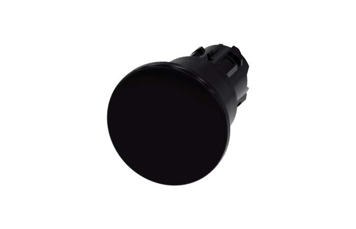SIEMENS Tlačítko hřibové, 22 mm, kulaté, plast, černá barva