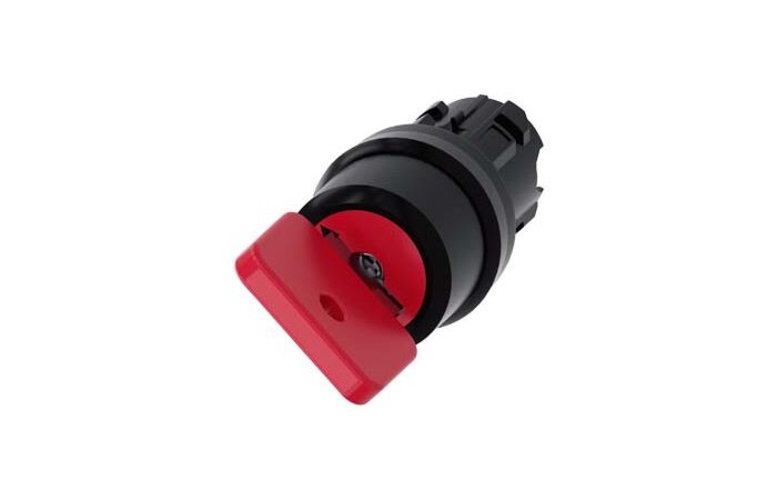 SIEMENS Spínač klíčový O.M.R 22 mm, kulatý, plast, červená, vytažení klíče O+I