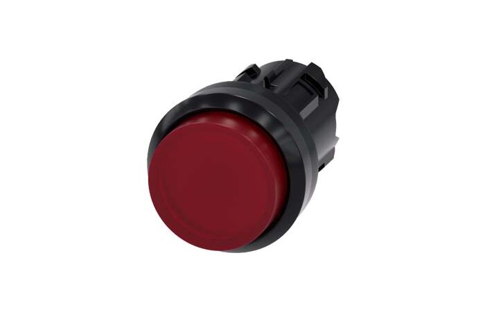 SIEMENS Tlačítko, osvětlené, 22 mm, kulaté, plast, červená, knoflík stiskací