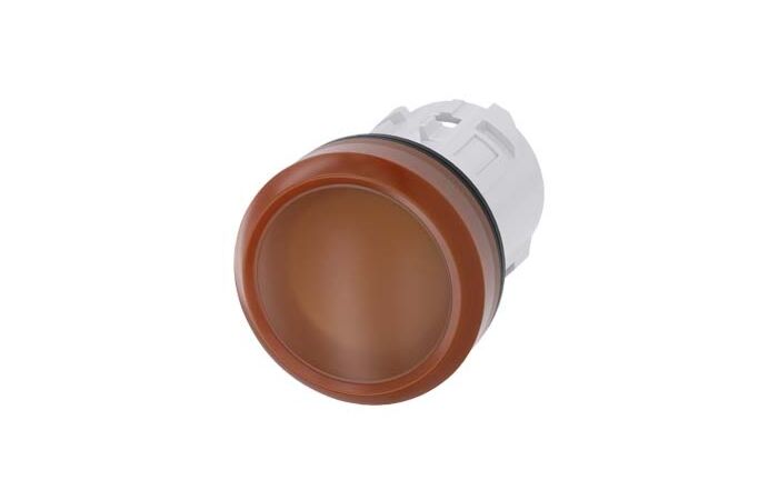 SIEMENS Signálka 22 mm, kulatá, plast, amber čočka, hladká