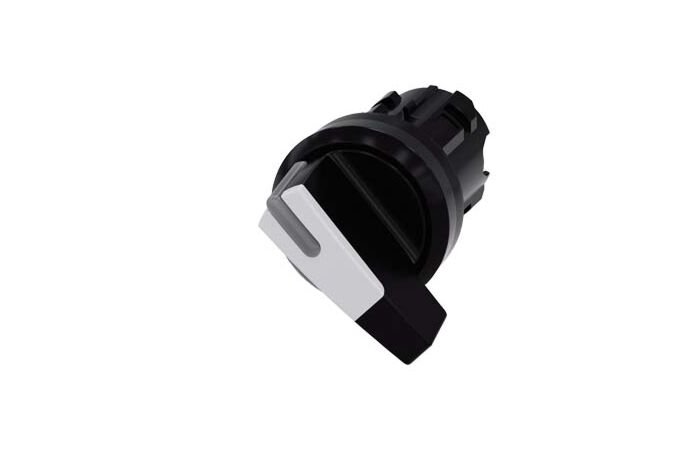 SIEMENS Spínač otočný, s osvětlením, 22 mm, kulatý, plast, černá, bílá