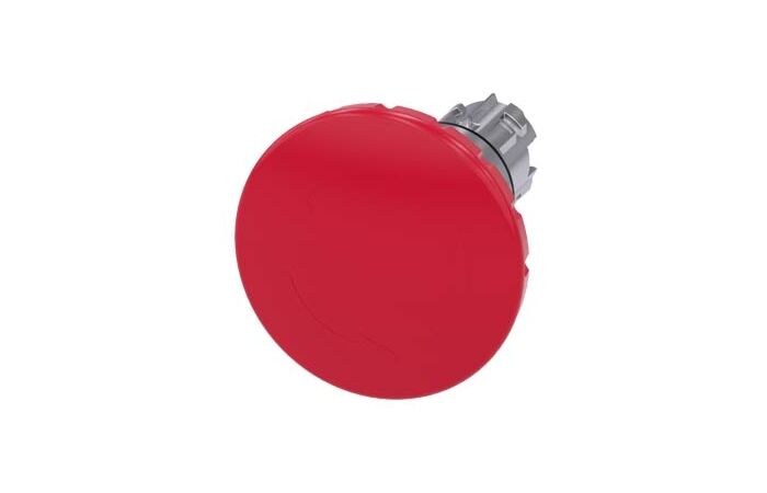 SIEMENS Tlačítko hřibové nouzového zastavení, 22 mm, kulaté, kov, s vysokým leskem, červená, 60mm