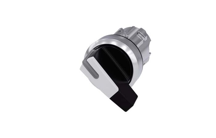 SIEMENS Spínač otočný, prosvětlený, 22 mm, kulatý, kov, s vysokým leskem, bílý