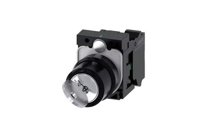 SIEMENS Spínač klíčový RONIS, 22 mm, kulatý, plast, vytažení klíče O+I, 1 NO