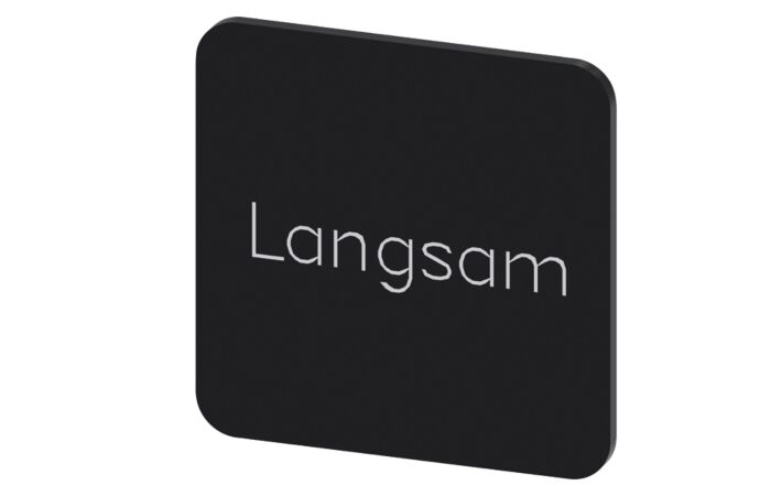 SIEMENS Štítek popisný 22 x 22 mm, štítek černý, popisek LANGSAM