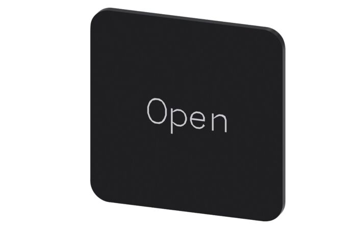SIEMENS Štítek popisný 22 x 22 mm, štítek černý, popisek OPEN