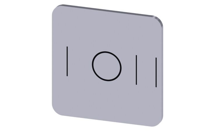 SIEMENS Štítek popisný 22 x 22 mm, štítek stříbrný, symbol: I* O II