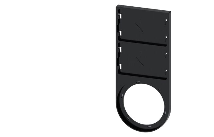 SIEMENS Držák štítku, plochý, černá barva, pro 2 Štítky popisné 17,5 x 27 mm, k zacvaknutí