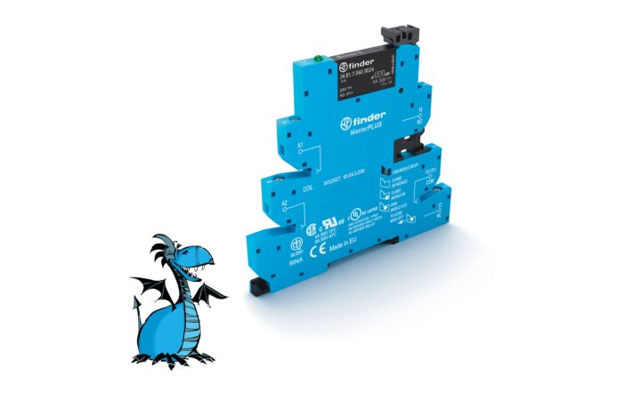 FINDER Relé MasterPLUS 393032309024, 1Z/2A/24V DC, 230V AC