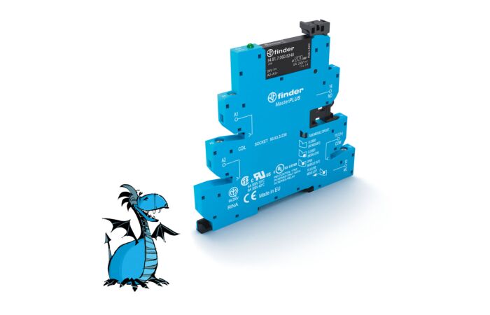 FINDER Relé MasterPLUS 393032308240, 1Z/2A/230V AC, 230V AC