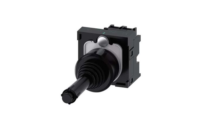 SIEMENS Spínač křížový, 22 mm, kulatý, plast, černá barva, svislý západkový