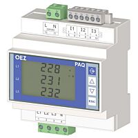 OEZ Analyzátor sítě měření, komunikace Modbus RTU, Modbus TCP, napájení 85 ÷ 265 V, montáž na DIN lištu  typ PAQ-50-U230-COM3