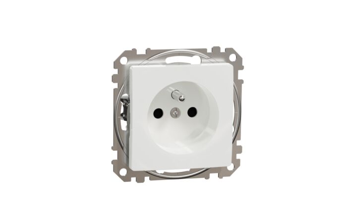 SCHNEIDER Sedna Design & Elements Zásuvka 230V 16A clonky bezšroubová bílá