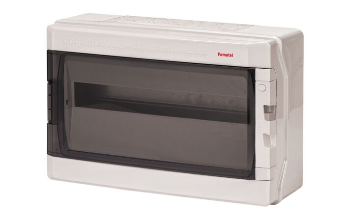 FAMATEL Skříň ACQUA PLUS 39018, 18TE, 290x430x160mm, průhledná plastová dvířka, IP65