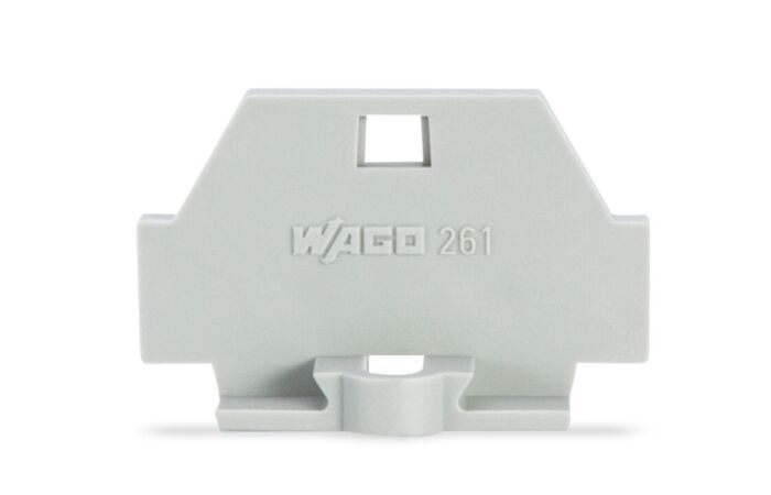 WAGO Bočnice 261-361 koncová s upevňovací přírubou, šedá