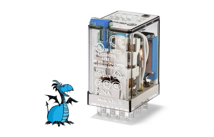 FINDER Relé 55.34.9.024.0040, 4P/7A, 24V DC