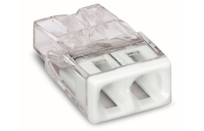WAGO Svorka 2273-202 instalační PUSH WIRE® pro plné vodiče 2 x 2,5 mm², bílá/transparentní