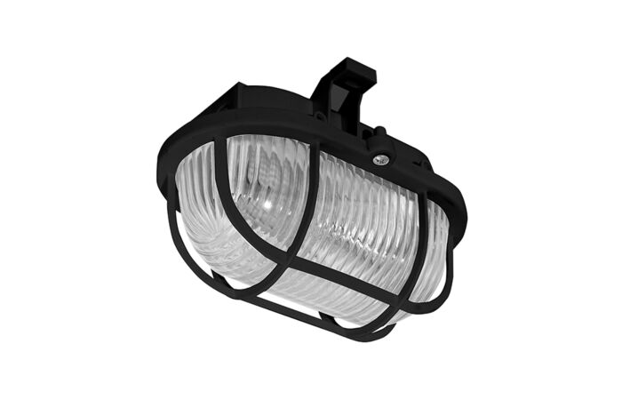 PANLUX Svítidlo OVAL PLAST 60W E27 IP44 černá