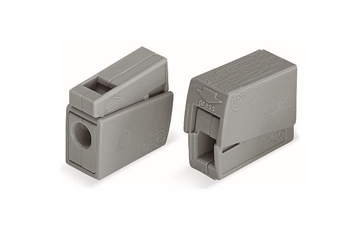 WAGO Svorka 224-101 svítidlová, tlačítko na straně svítidla,max.2,5mm² šedá