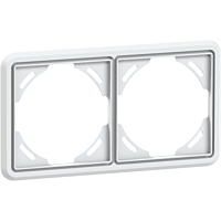 PCE Rámeček 9022 pro designové zásuvky včetně těsnění, dvojitý, barva bílá