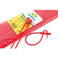 SAPISELCO Pásek vázací 240x3,8 otevíratelný, červená (100ks)