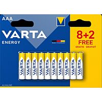 VARTA Baterie mikrotužková ALKALINE Energy 4103 R3 1,5V AAA blistr 8+2 free