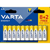VARTA Baterie tužková ALKALINE Energy 4106 R6 1,5V AA blistr 8+2 free