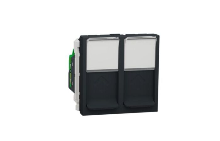 Zásuvka Unica dat.2xRJ45 5e UTP antr. 2m