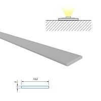 MCLED Profil AL 12x2mm, PJ přisazený plochý, bez difuzoru, 2m