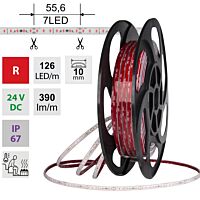MCLED Pásek LED SMD2835 R, 126LED/m, 9,6W/m, DC 24V, 390lm/m, IP67, 105Ă‚Â°C, 10mm, 50m