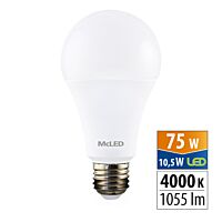 MCLED Žárovka LED 10,5W-75 E27 1055lm 4000K úhel 200°