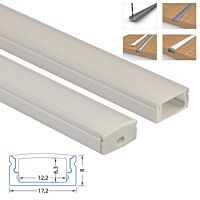 Profil AL 17/8mm PQ matný 3m komplet