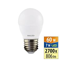 MCLED Žárovka LED 7W-60 E27 2700K 200° kapka