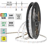 LED pásek COB RGB + NW, 840LED/m, 18W/m,