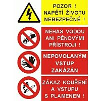 Tab. "POZOR NAP., NEHAS VOD."A4 sdruž. F