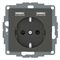 SCHNEIDER MTN2366-0414 Zásuvka Schuko +2x USB 2.4A