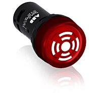 ABB Ovl. prvky kompaktní 22mmCB1-610R Bzučák kompaktní, 24V ACDC pulsující tón, prosvětlený, červený  1SFA619600R6101